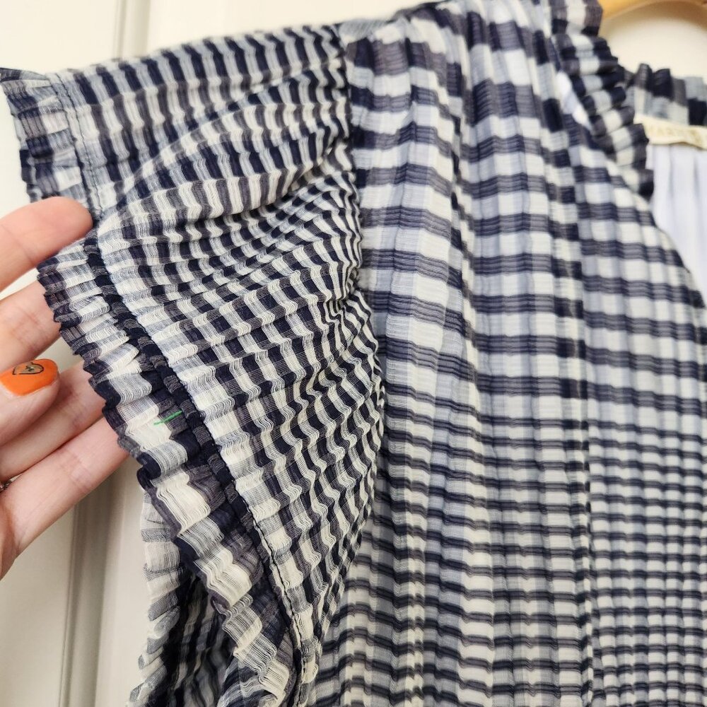 Marie Oliver Bay Dress Organdy Check Blue White Gingham Ruffle Coquette Feminine - Picture 5 of 12